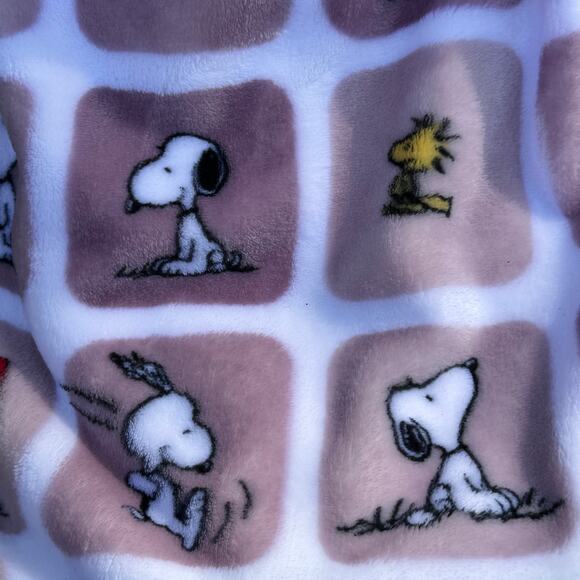 Peanuts Snoopy Woodstock Valentines 60 x 70 PURPLE Throw Blanket Hearts Love NWT - Picture 9 of 10